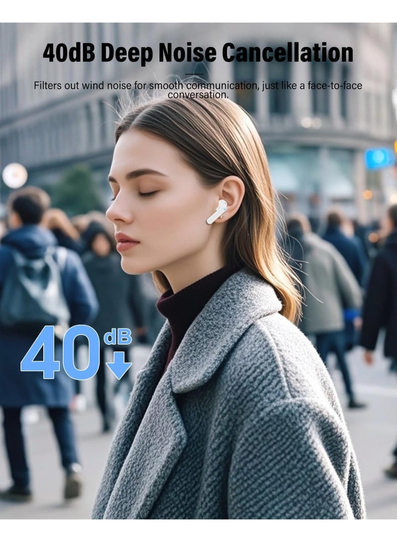 KVLA True Wireless Earbuds Bluetooth 5.4, 40H Playtime, 10Min Fast Charge, ENC 4-Mic Clear Calls, Touch Control, IPX6 Waterproof, Immersive Sound, Lightweight In-Ear Headphones - Image 5